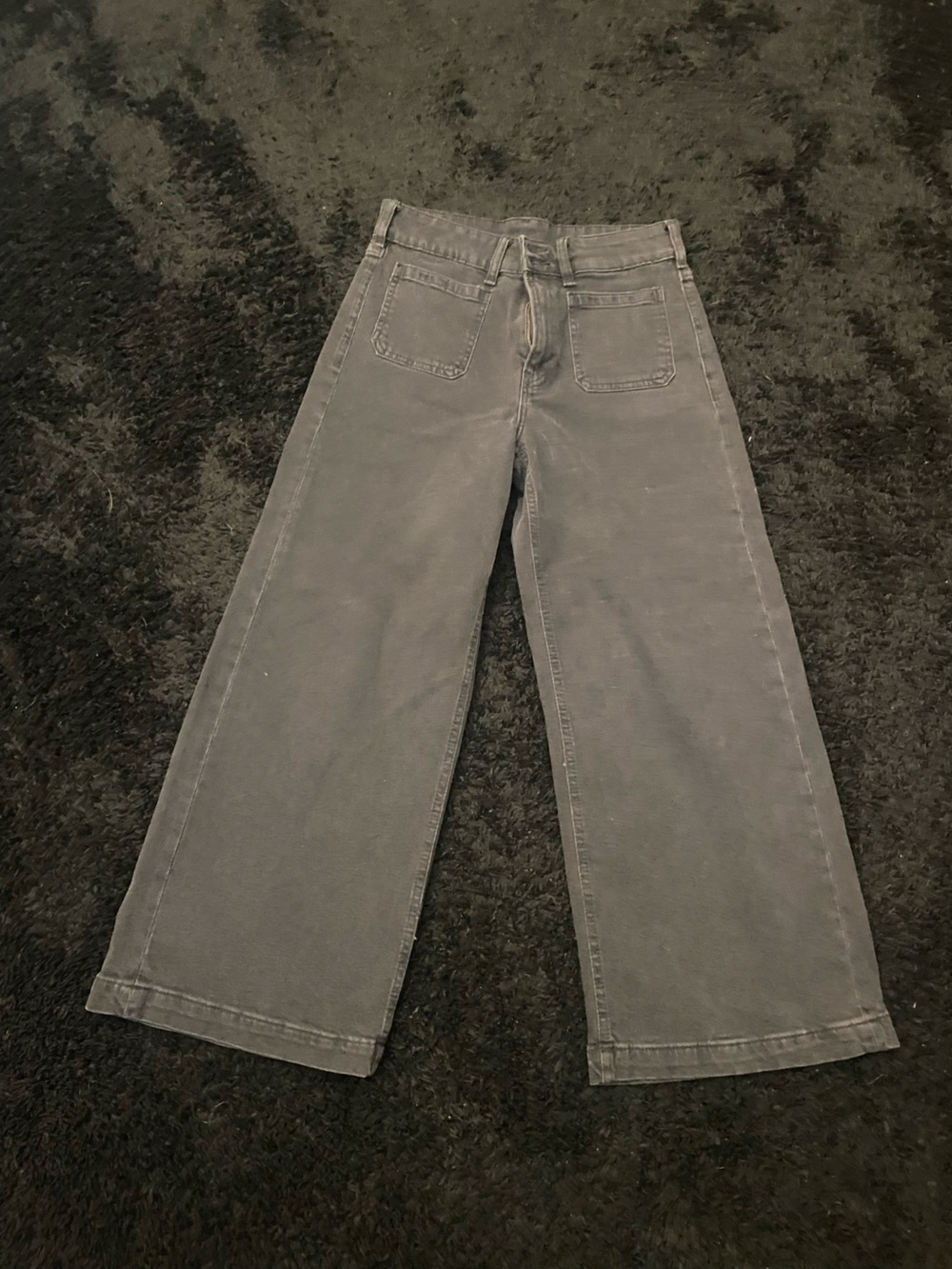 GAP High Rise Straight Ankle Pants in Charcoal